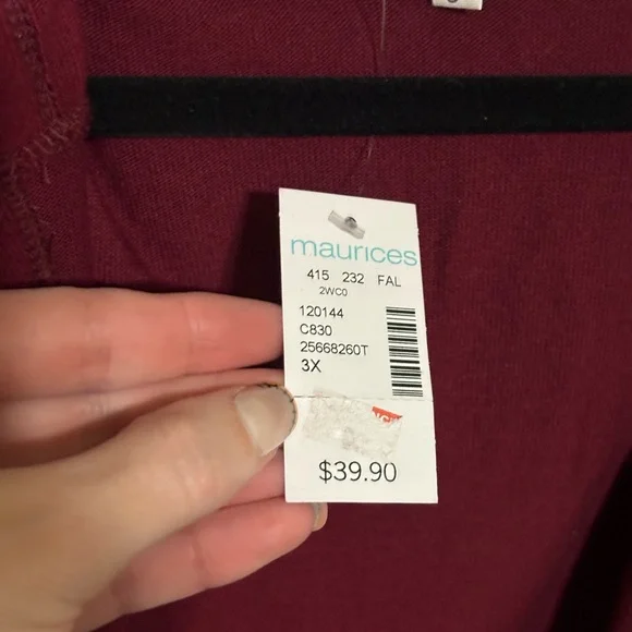 Maurices Deep Red Hooded Sweater - Picture 4 of 4